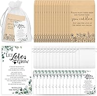 Vista 1 de Ctosree Juego de 100 recuerdos de boda para invitados a granel, incluye 100 paquetes de semillas autoadhesivos, sobres de semillas de papel Kraft