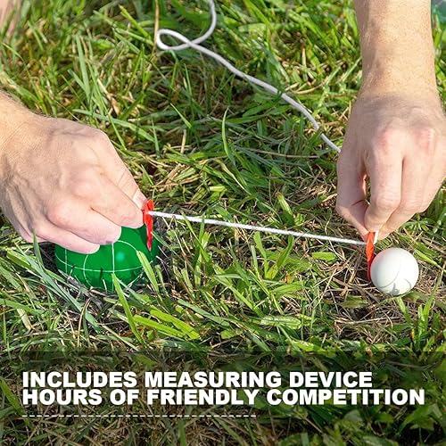 Miniatura 12 de Juego de bolas de bocha, tamaño y peso regulables para torneos profesionales, patio trasero, playa, juego de césped con 8 bolas de resina Bocci