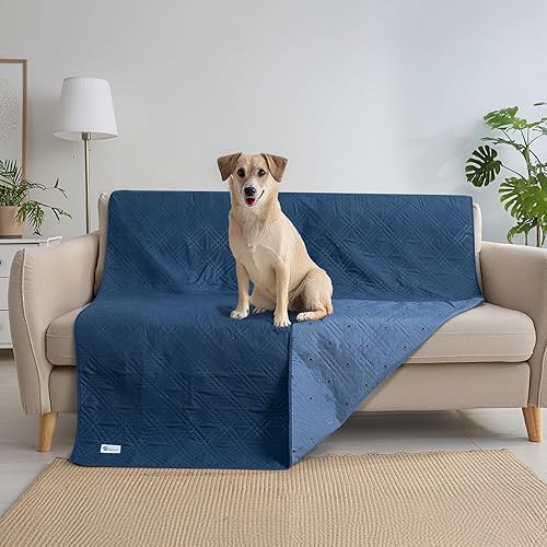 Miniatura 7 de PetAmi Funda de cama impermeable para perros, manta impermeable para mascotas, funda reversible para muebles, protector de sofá para cama de