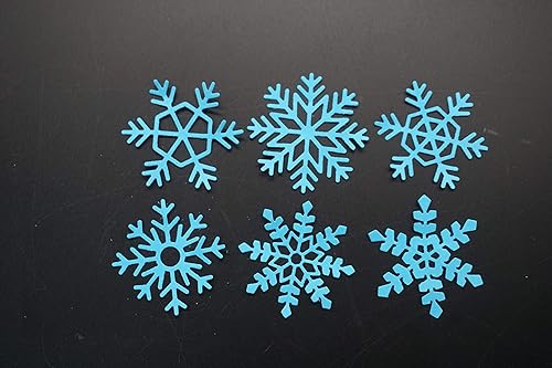 Miniatura 4 de Troqueles de metal para cortar copos de nieve, diseño de copos de nieve de seis formas diferentes, plantillas de plantillas para álbumes de recortes