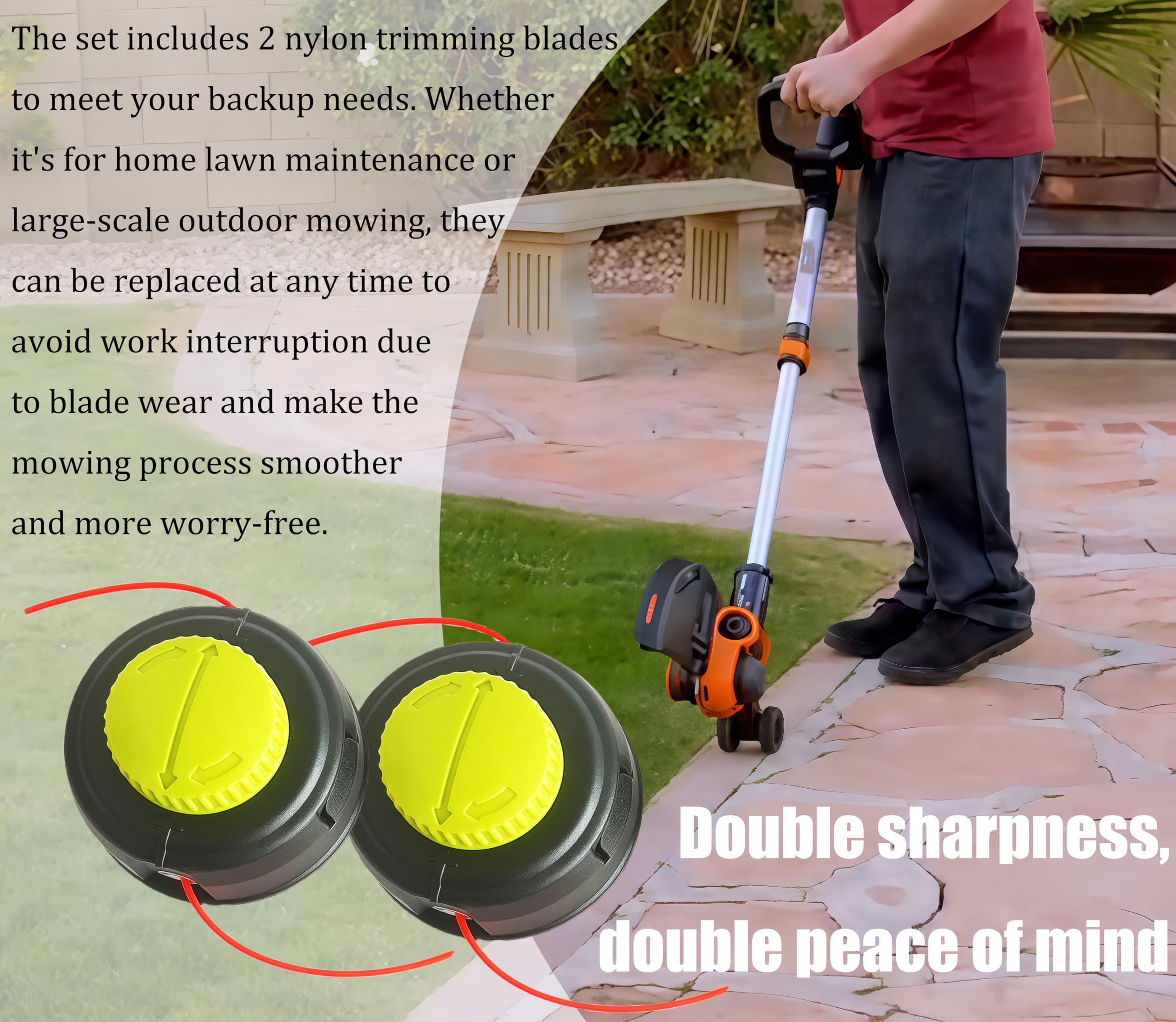 313318001 Testina trimmer (2+1+dado M8) compatibile con Homelite Ryobi P2009 RY15523A RY40006 RY15523A RY15523AVNM Numero pezzo di ricambio 311759013 311759008