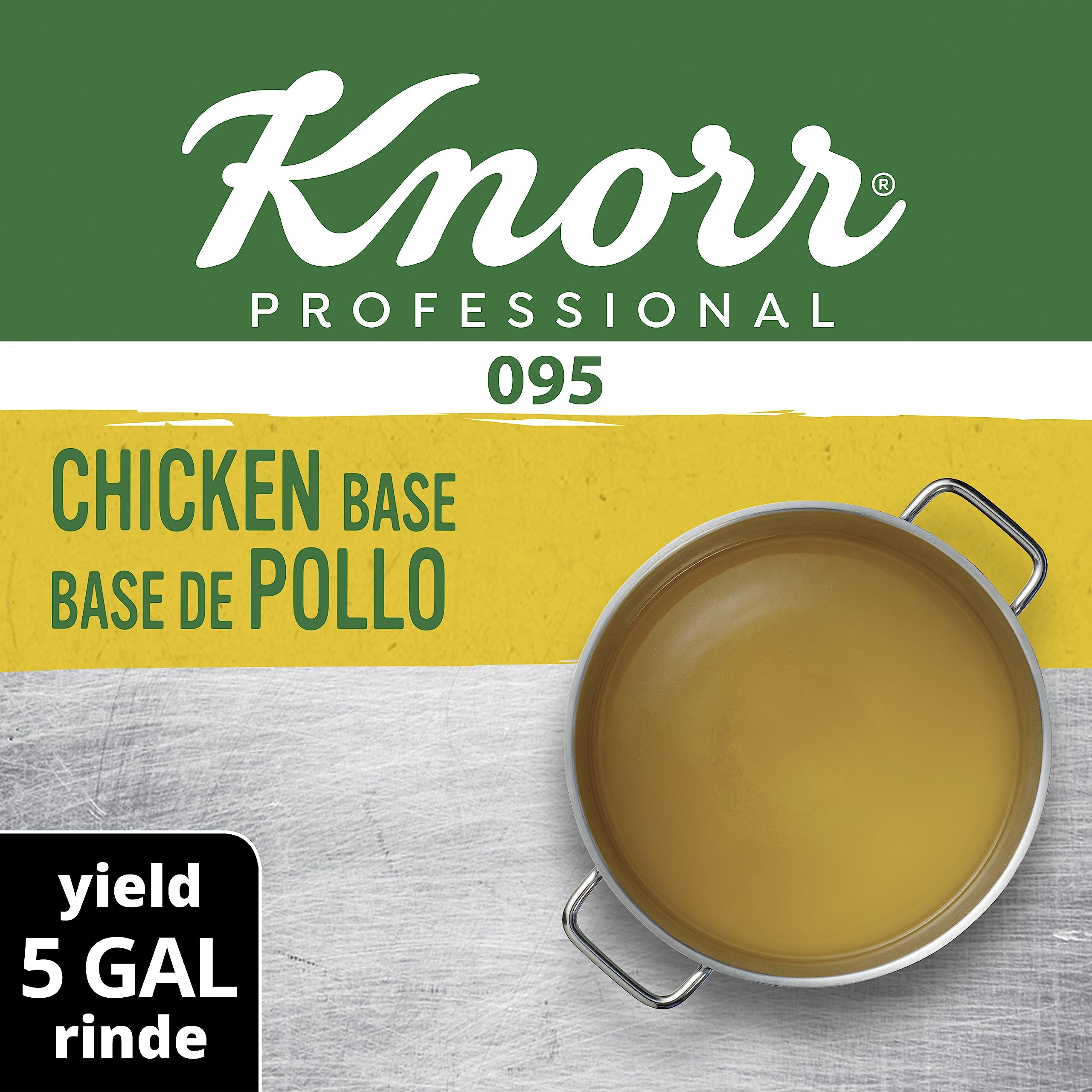 Knorr Professional 095 Chicken Stock Base Gluten Free, No added MSG, 0g Trans Fat, 1 lb, Pack of 12