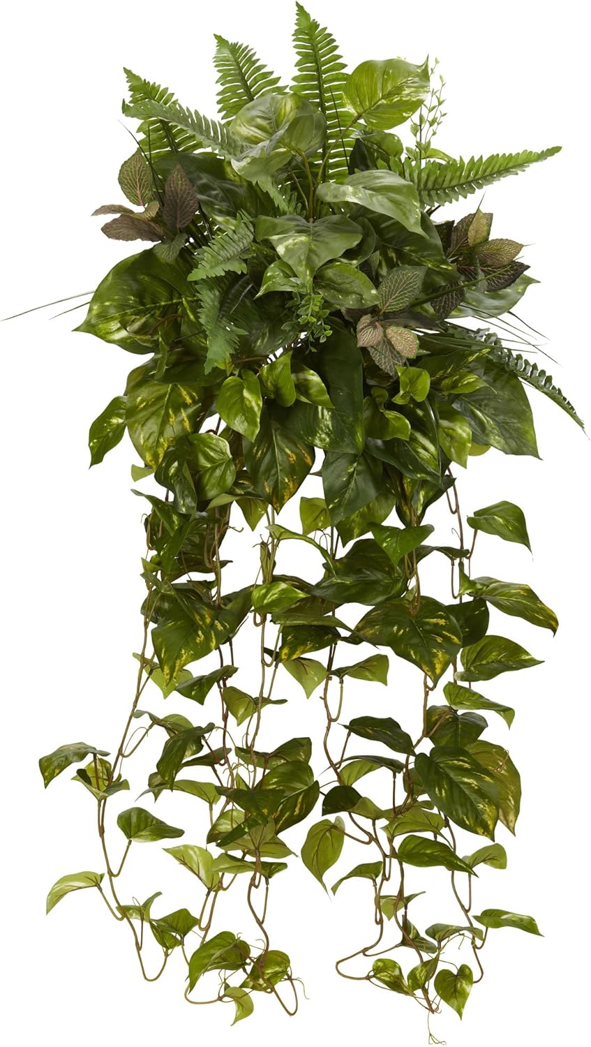 Nearly Natural 36in. Mixed Greens Hanging Artificial Plant (Set of 2)