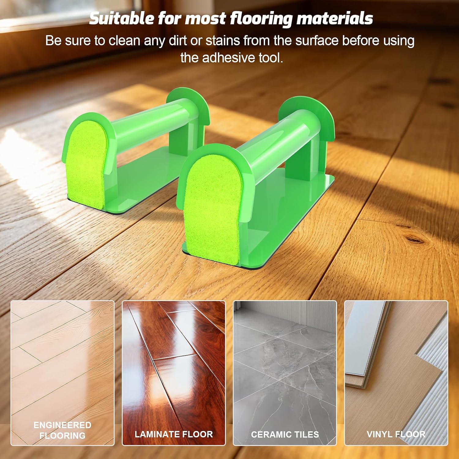 Floor Gap Fixer Tool Heavy Duty, Floor Gap Repair Tool Made of Iron with Sticky Pad、Crack Cleaner and Hammer. Flooring Tools Kit for Laminate, Vinyl Plank, Hardwood image 5