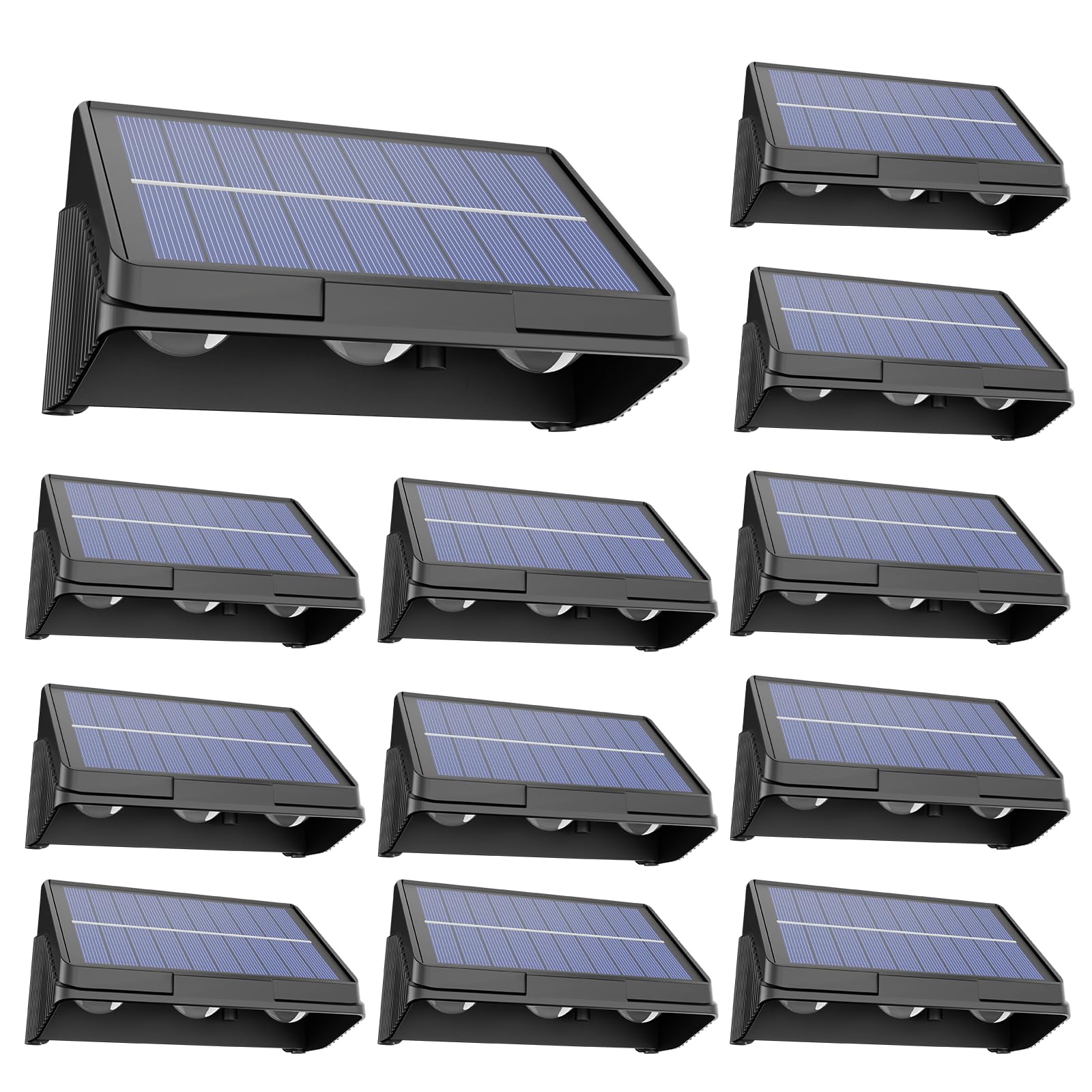 Onforu Solar-Zaunleuchten, 8er-Pack, 3 Modi (Warmweiß/Neutralweiß/Kaltweiß) | Dämmerungssensor, IP65 wasserdicht, für Terrasse, Treppe, Garten, Geländer und Mauer