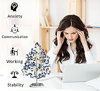 Vista 25 de Rose Quartz Gemstone Tree of LifeNatural Reiki Crystals Gemstone Chakra Tree for Positive Energy, Geode Agate Slice Base, Feng Shui Decor, Good