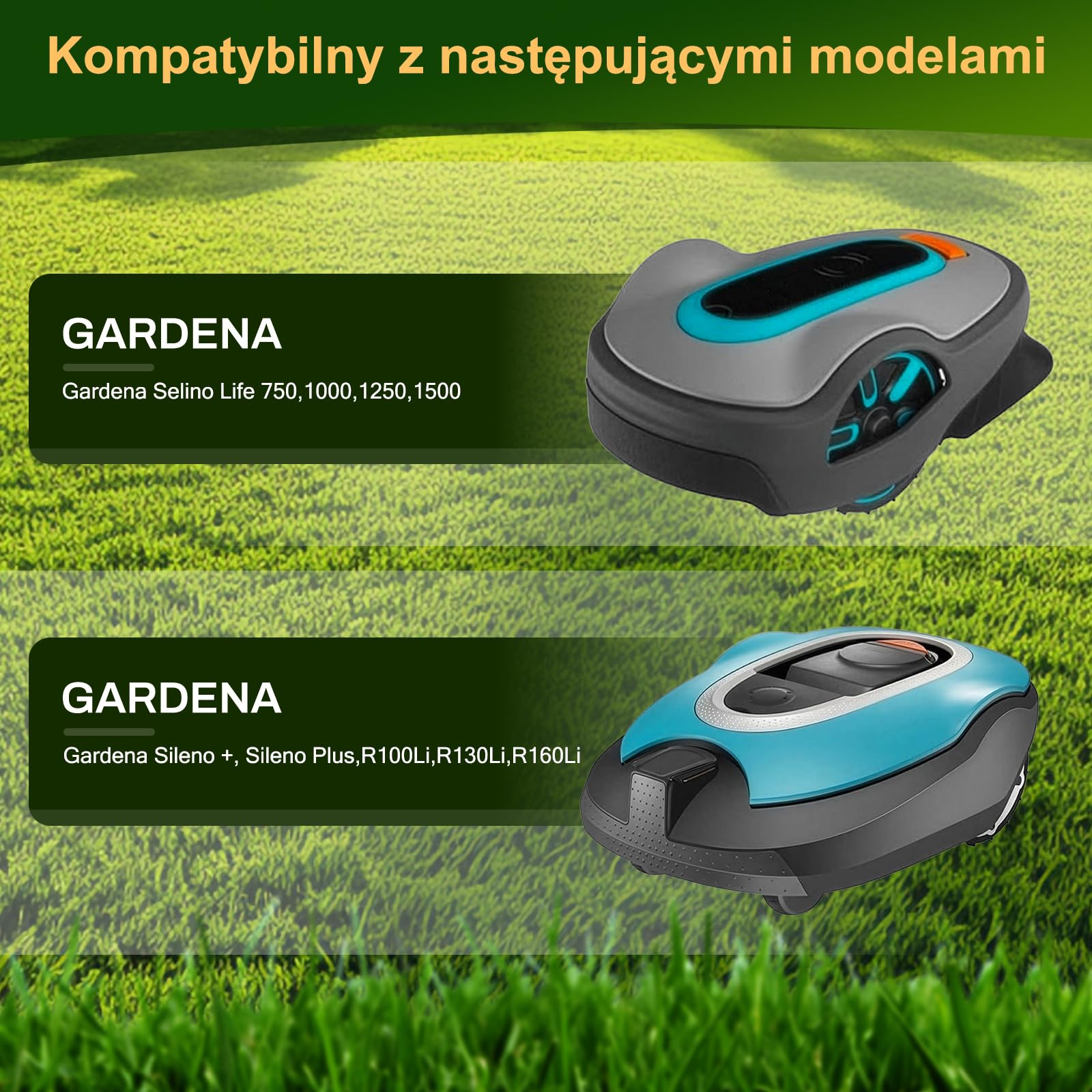 【Cięcie bardziej efektywne】 Tarcza nożowa + 6 szt. ostrzy kompatybilnych z Gardena Sileno Life, Sileno, Sileno Plus, R100li, R130li, R160li, ostrza do robota koszącego trawę