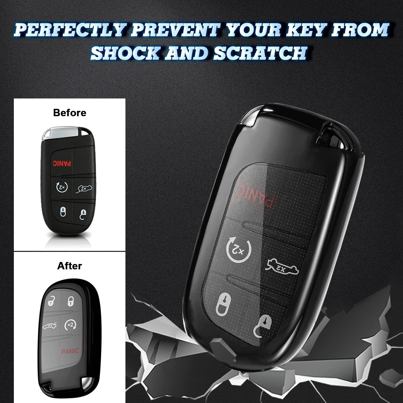 Amazon.com: x xotic tech Black Soft TPU Key Fob Shell Skin Cover w