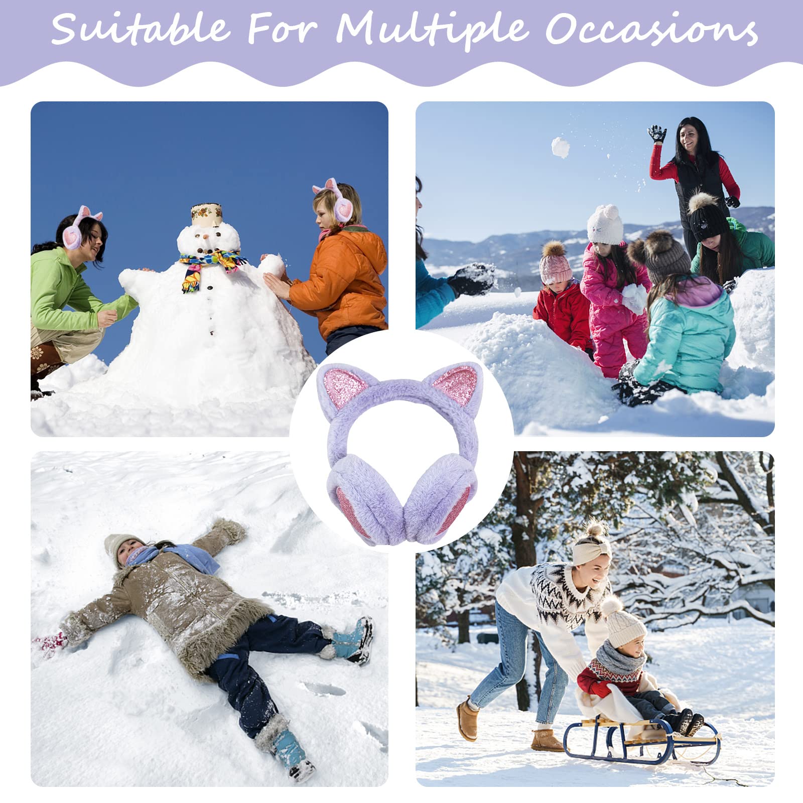SEDEX Ohrenschützer Kinder Winter Ohrenwärmer Damen Ohrschützer Mädchen Plüsch Warm Ohrenschutz Kind Warme Ohrschutz Weiche Flauschige Outdoor Ohrwärmer Kälteschutz Winddicht Winterzubehör für Frauen