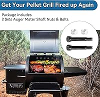 Vista 6 de 74072 Kit de tuercas y pernos para eje de motor de barrena de pellets para Traeger, Pit Boss, Z-Grills, Rec Tec, Camp Chef AC Pellets Grill, pasador