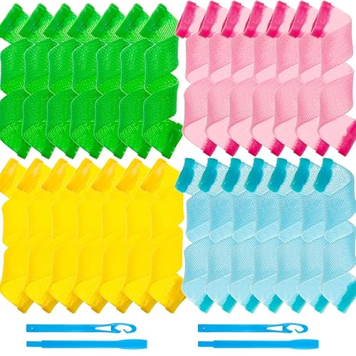 WILLBOND - 28 rizadores en espiral, sin calor, kit para rizar cabello con 2 ganchos para la mayoría de tipos de peinados