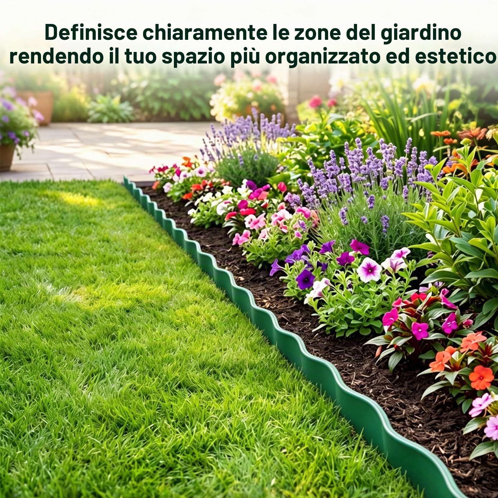 Recinzione in plastica per giardino, giardino, orticoltura, prato (altezza 30 cm, lunghezza 9 m) (altezza 30 cm, lunghezza 9 cm)