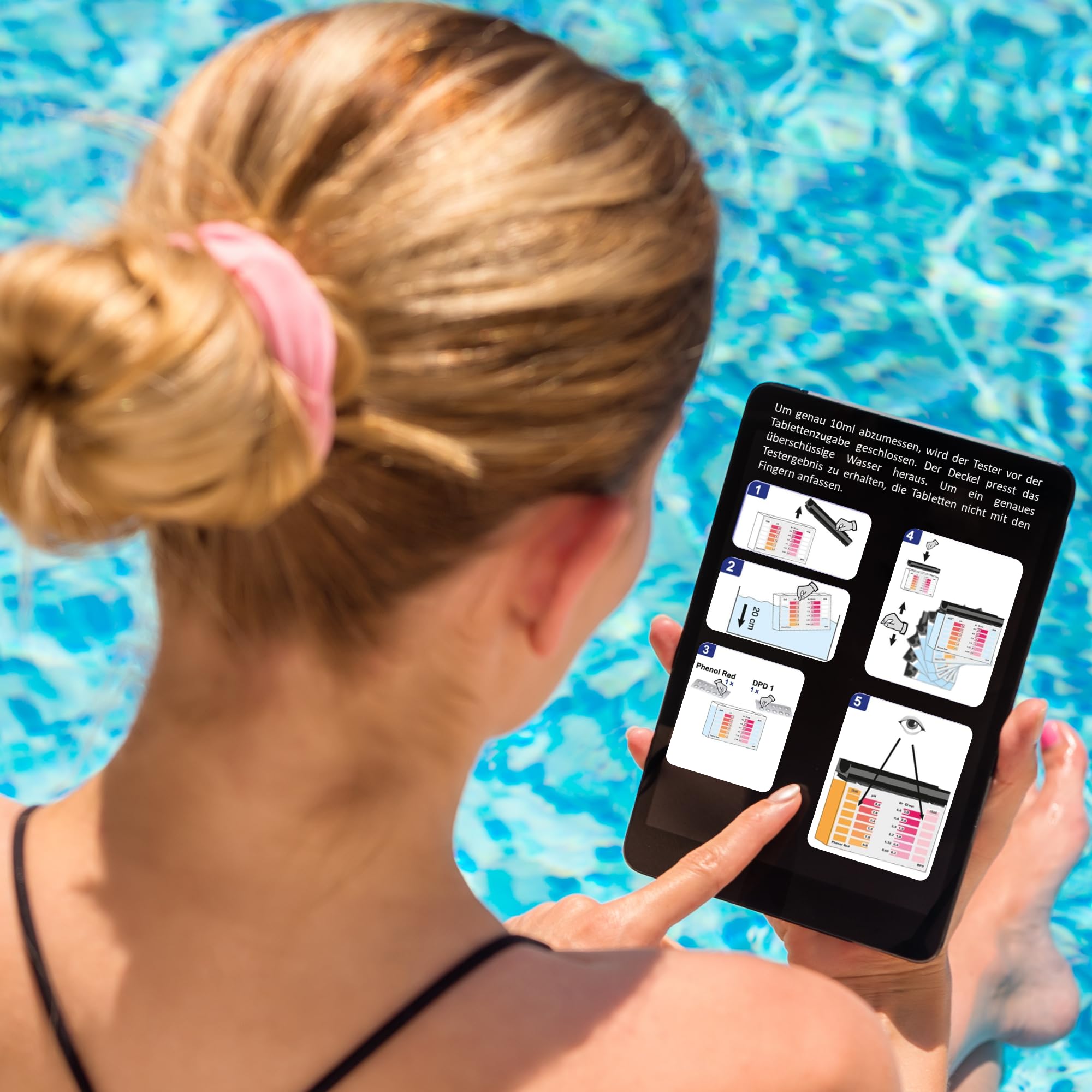 1.000 compresse di prova Premium Rapid, 500 x DPD1 e 500 x rosso fenolo per piscine e test generali dell'acqua per determinare i valori dell'acqua: cloro e valore del PH.