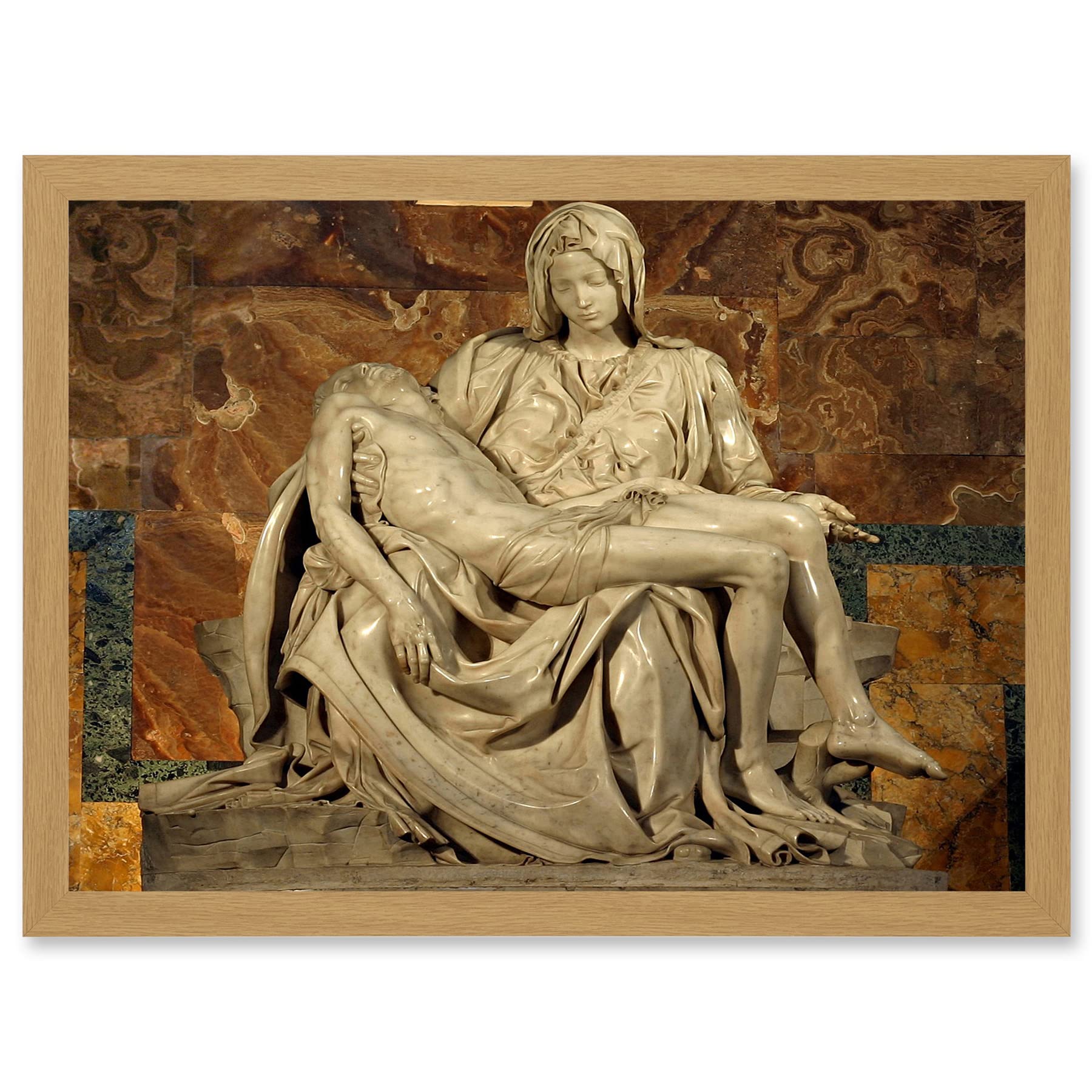 Artery8 Michelangelo Pieta 1499 Painting A4 Artwork Framed Wall Art Print