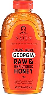 Nature Nate's 100% Pure Raw & Unfiltered Honey, Squeeze Bottle, Allnatural Sweetener, No Additives Georgia, 32 Ounce