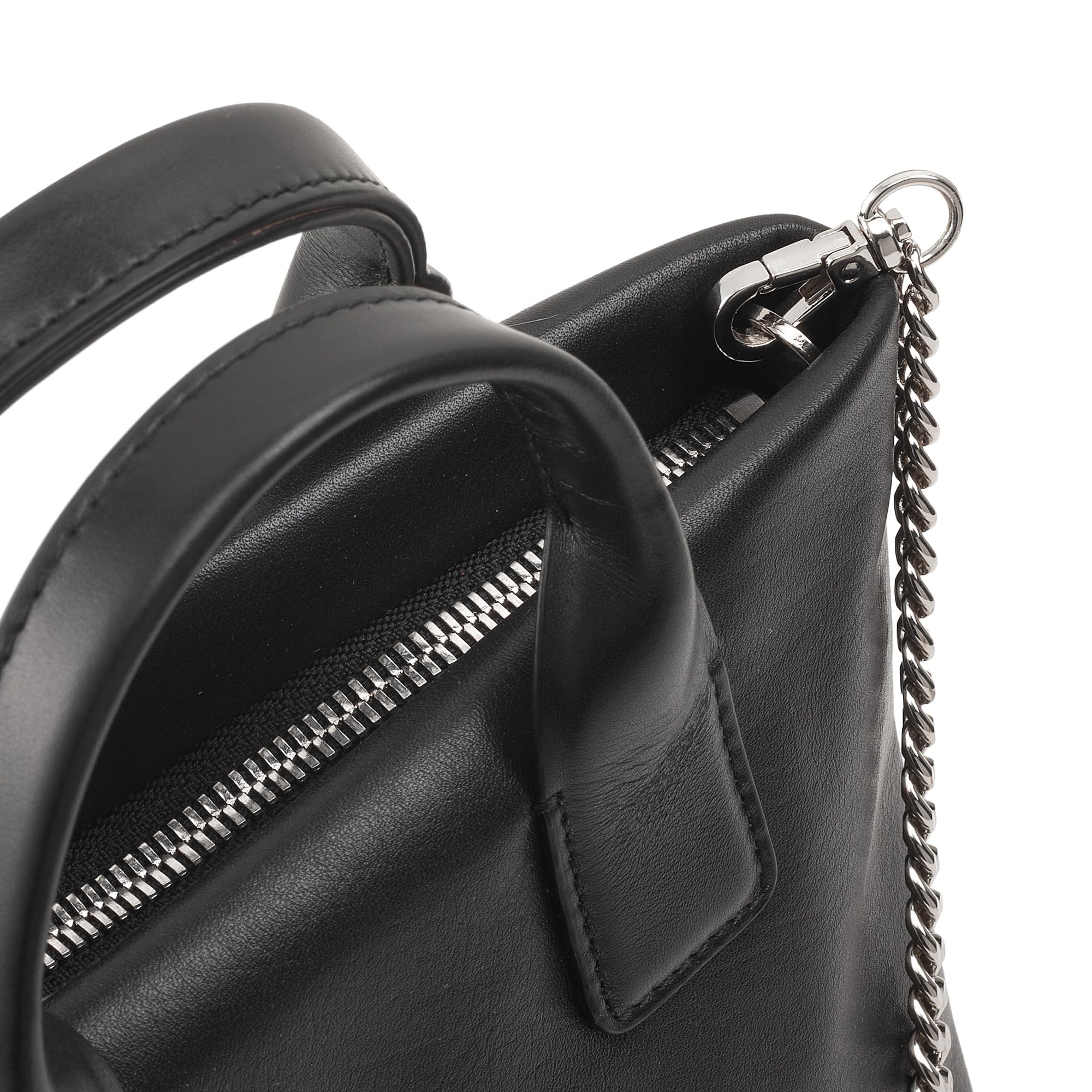 DUDU Bolso pequeño para Mujer de Hombro en Piel Genuina, Elegante minibolso de Noche, 22 x 13 cm, Asas Dobles, Bandolera de Cadena, Cierre con Cremallera Negro Rosa