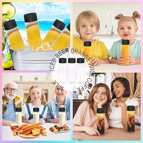 Miniatura 7 de 29 botellas sensoriales de plástico vacías con tapas, botellas de agua de plástico transparente de 10 onzas fluidas a prueba de fugas, botellas