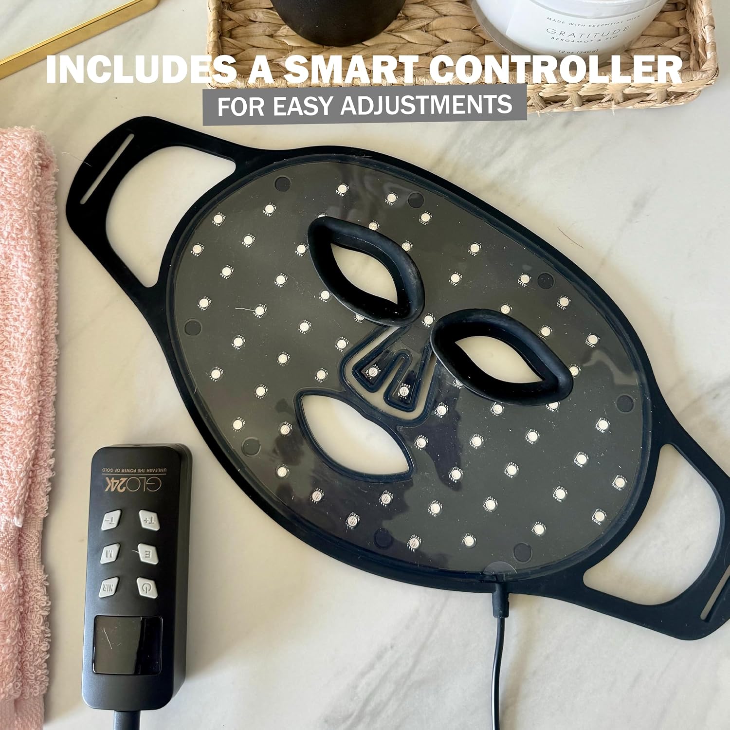 GLO24K 7 Color Photon Rejuvenation Super LED Mask. 240 LED Diodes. A ...