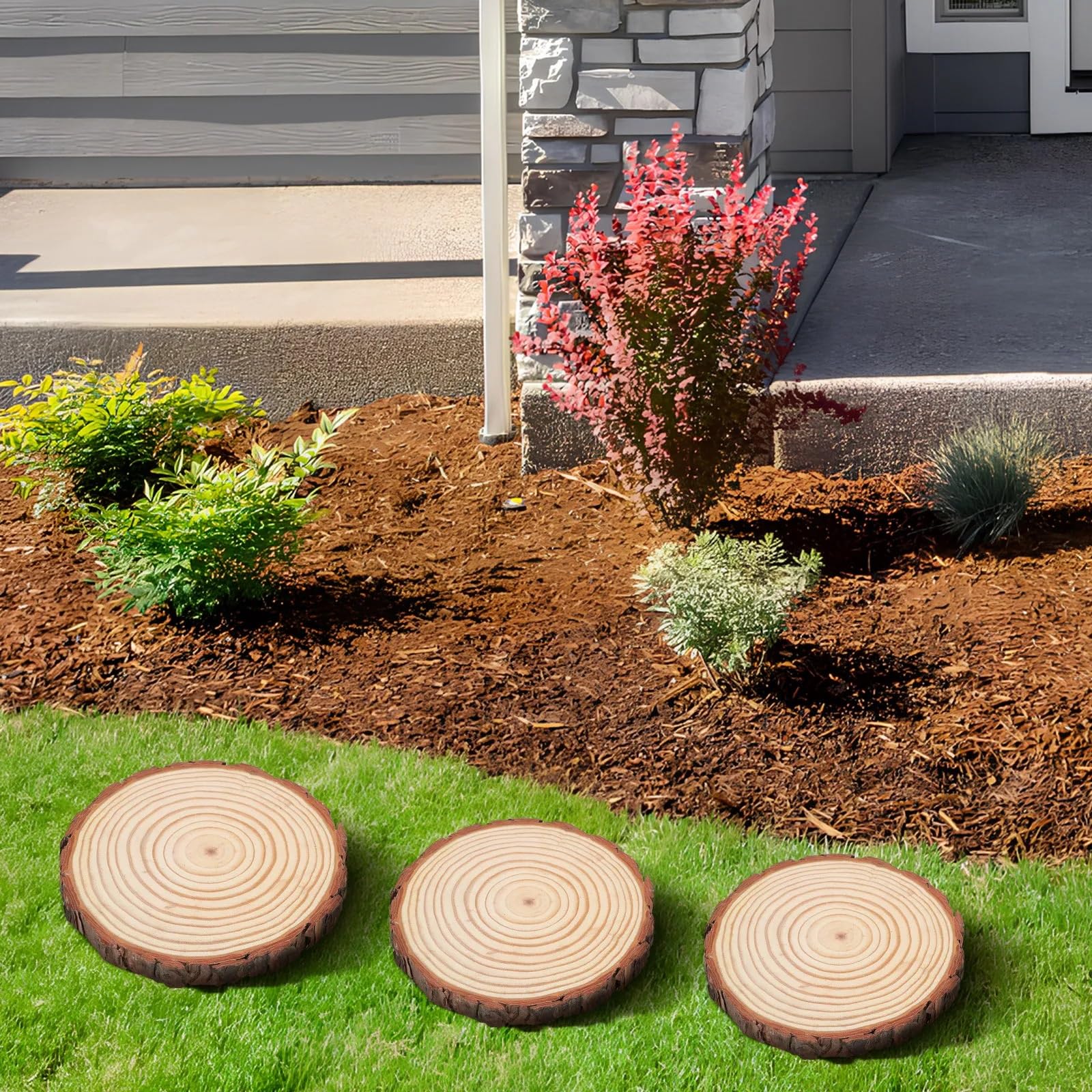 Pas Japonais Jardin Tremplins de jardin en bois 3 pièces