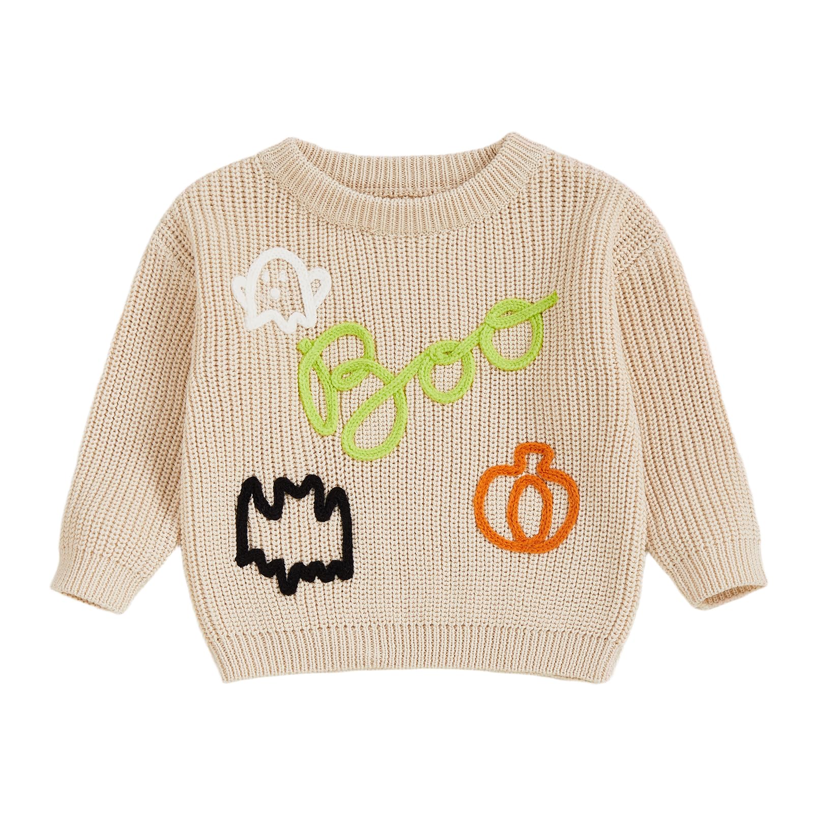 LSFYSZD Toddler Baby Girls Boys Halloween Pumpkin Sweaters Long Sleeve Crew Neck Winter Warm Knitwear Pullover Jumpers Top — view 213