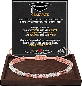 Btysun Morse Code Bracelets for Women Christmas Gift Stocking Stuffers for Teens Pink Braided Bracelets Inspirational Best Friend Birthday Gifts for Her High School Graduation Gifts for Her 2025 Mom Bracelet Jewelry