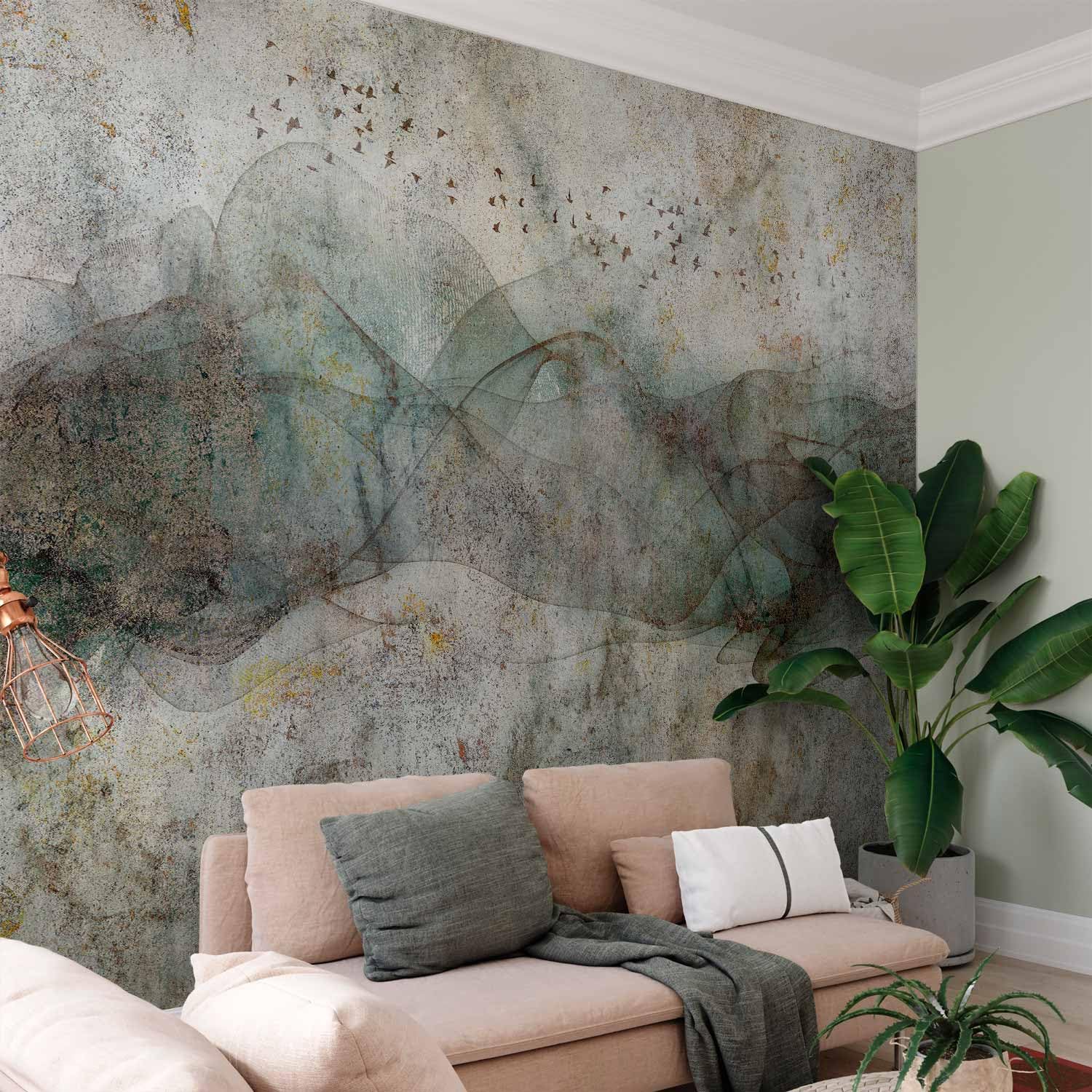 artgeist Wall Mural Bird 118x83 in - XXL Non-Woven Wallpaper Fleece Wall Decor Photo Print Picture Image Design Concrete Abstract Like Painted a-C-10030-a-a