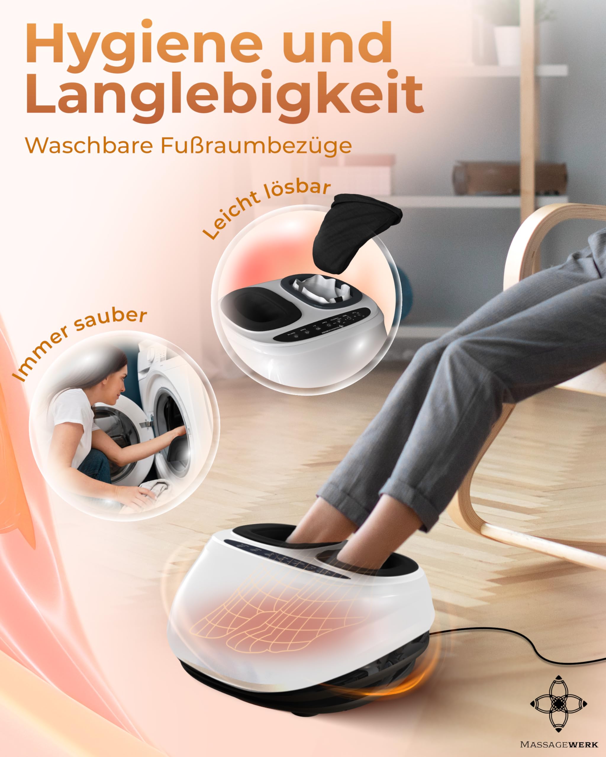 Premium Fußmassagegerät Elektrisch | EMS Fußmassagegerät mit Shiatsu, Vibration und Heizfunktion Verbesserte Durchblutung, Schmerzlinderung bei Fersensporn und Neuropathie | bis Größe 45