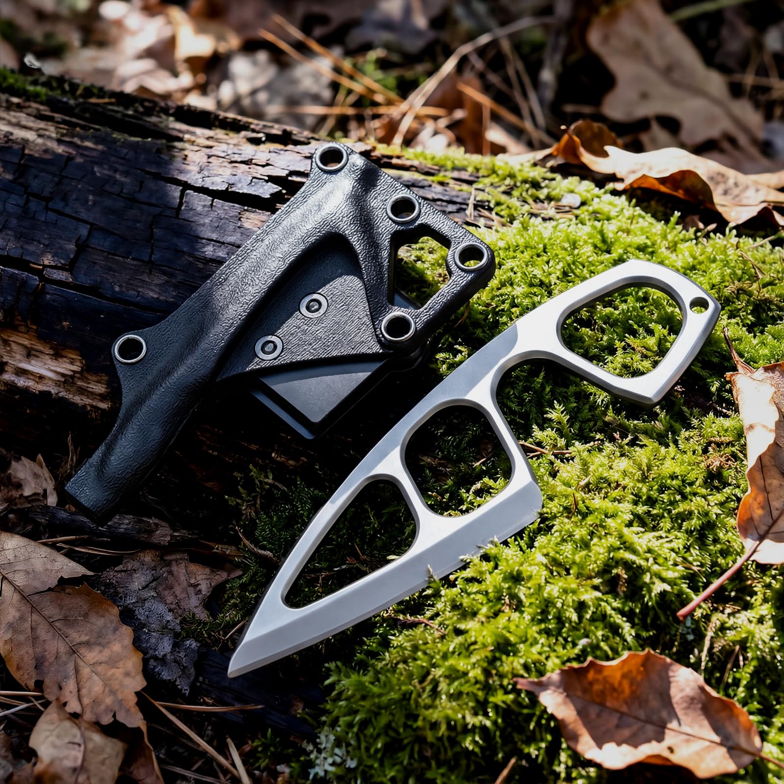 Generisch EDC Outdoor-Messer mit Vollschale (Full Tang) - Klinge aus 440C Edelstahl, Scharfe EDC Feststehendes Messer mit Kydex-Scheide, Ideal für Camping, Wanderung, Überleben, Geschenke für Männer