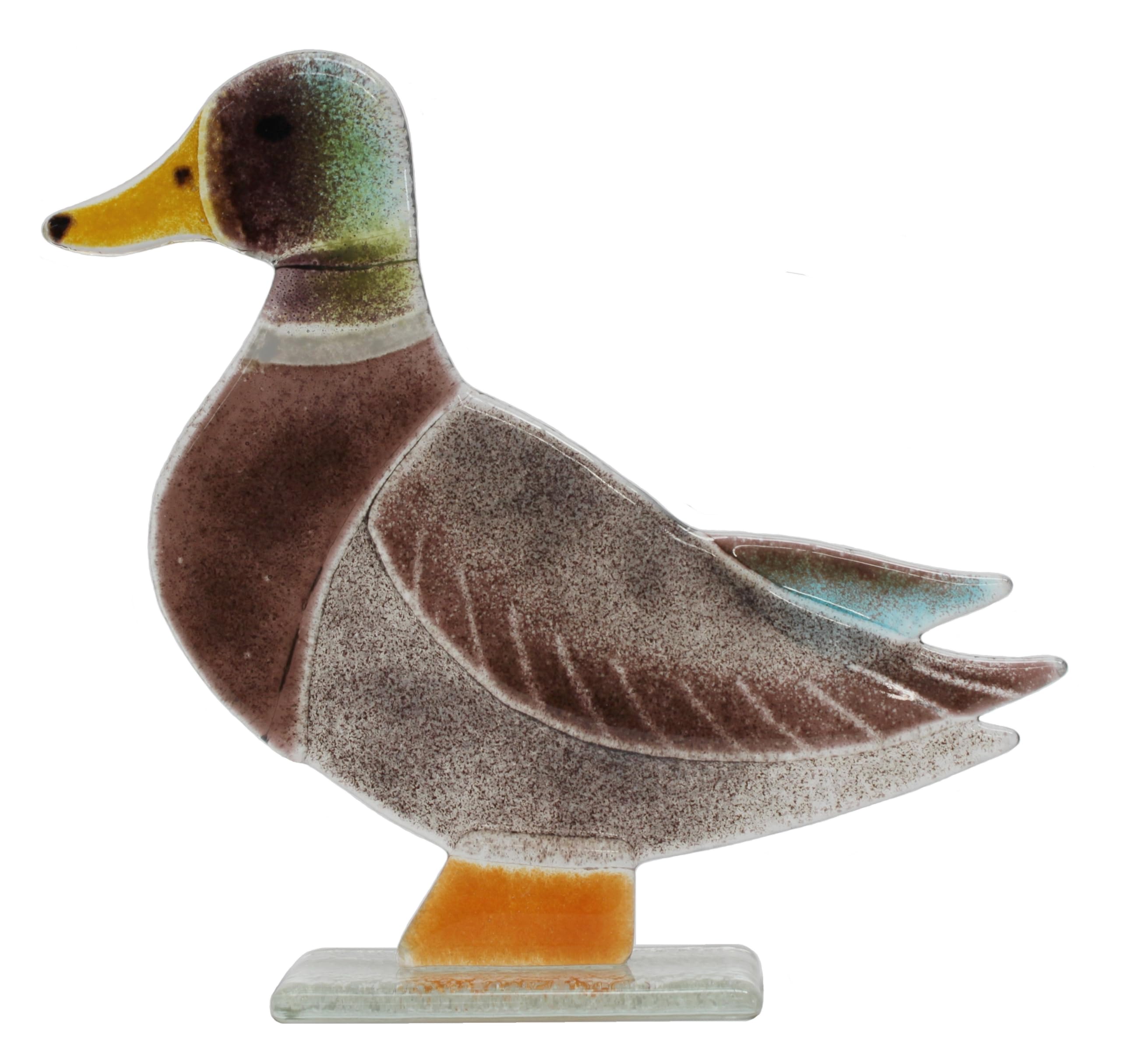 D&J Glassware Mixed Fused Glass Mallard Duck