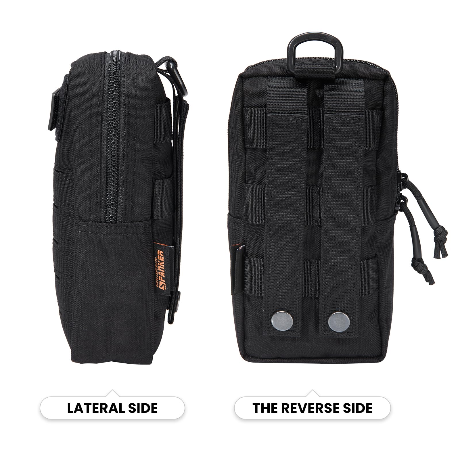 EXCELLENT ELITE SPANKER Nylon Molle Pouch Laser Cutting Design EDC Small Utility Pouch Tactical Compact Organizer Pouch(BLK) - Image 3