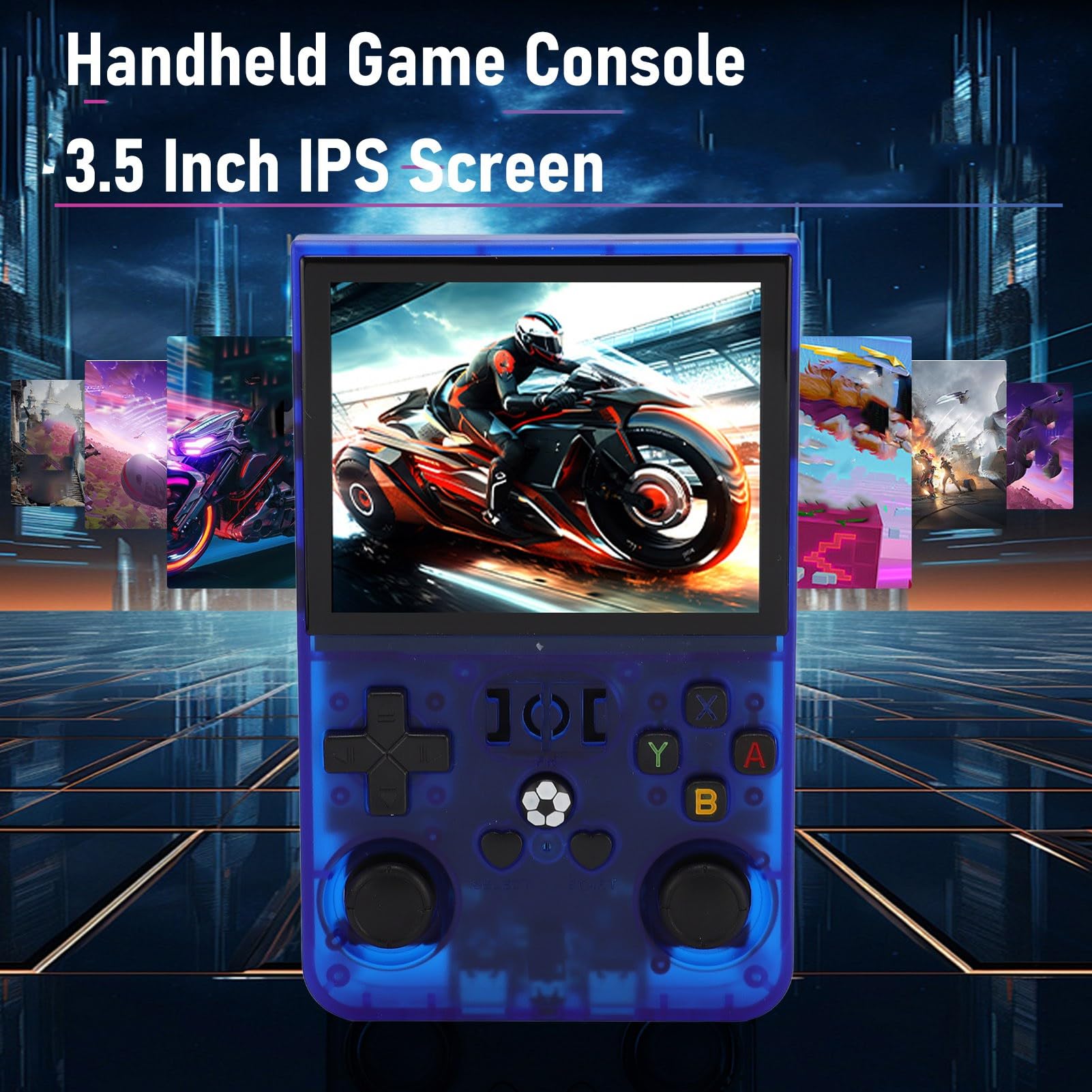 Console portatile per videogiochi R36PRO, console di gioco retrò con schermo IPS da 3,5 pollici (640x480), batteria da 4000 mAh, compatibile con oltre 60 emulatori e (128GB)