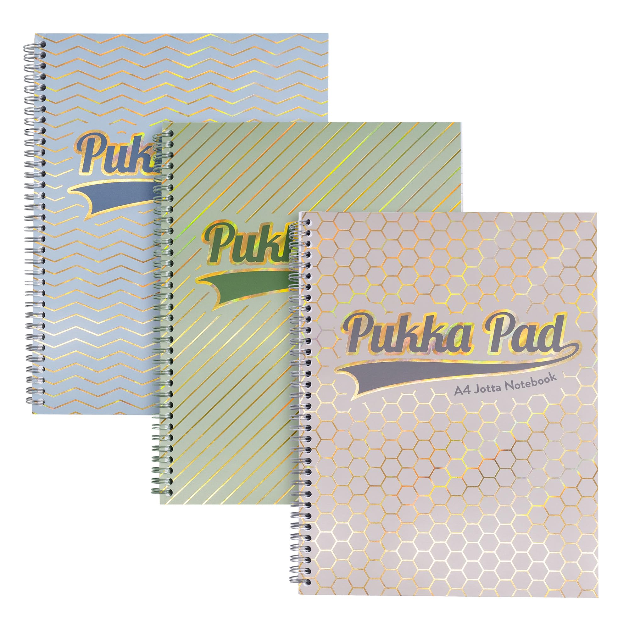 Pukka Pad Haze A4 Jotta Notebook, Pack of 3 Card Cover Wire-Bound Notepads with 200 Pages