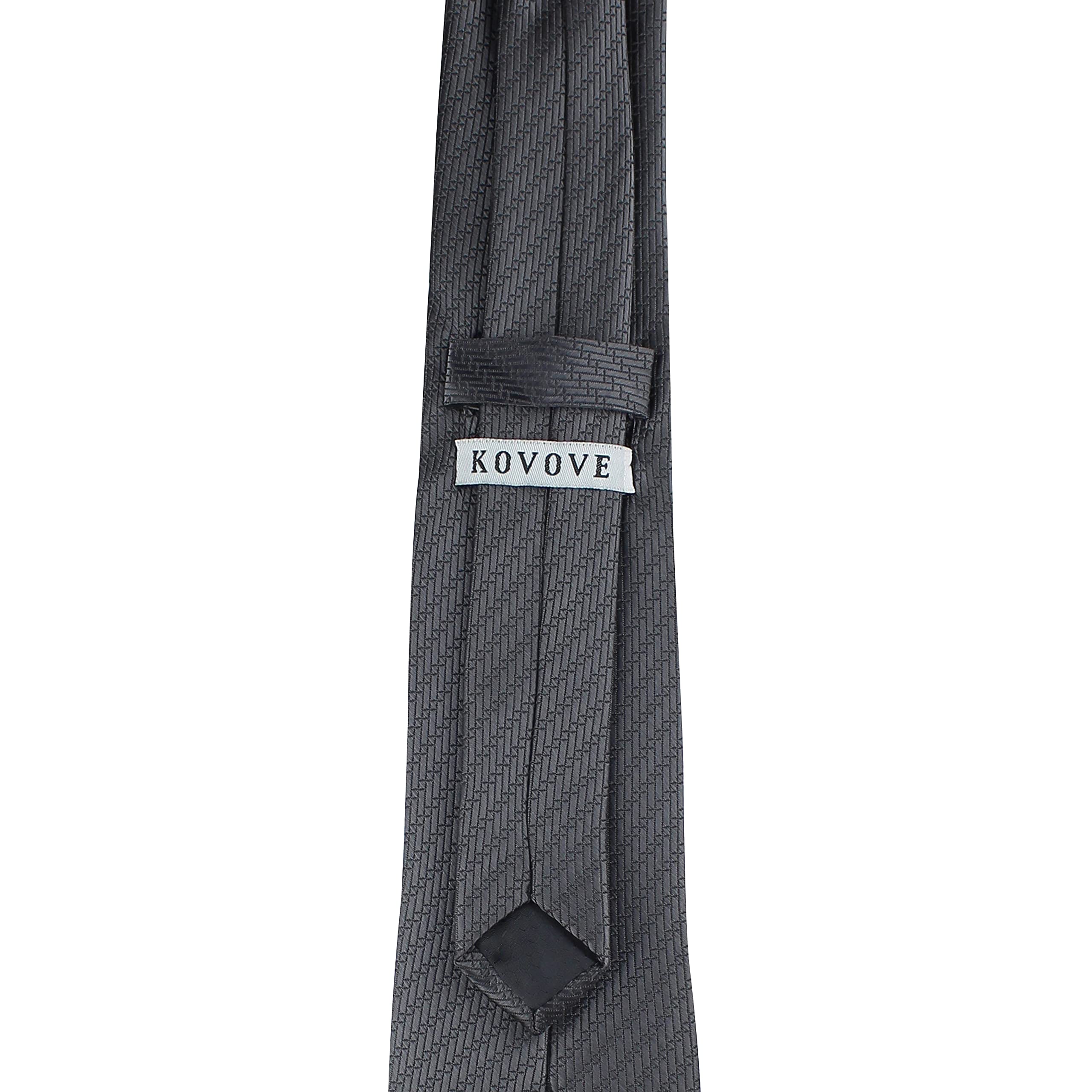 Kavove The Energise Self Pattern Black Necktie For Men - Image 5 thumbnail