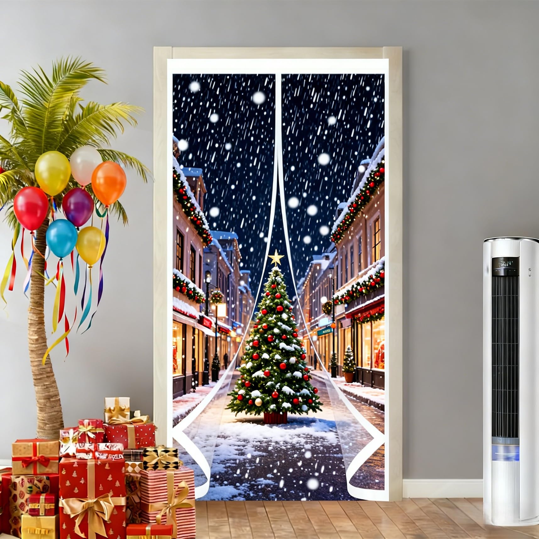 Thermo Türvorhang 147 x 195 cm Winddicht, Thermo Kälteschutz Winter Wasserdicht Und Warme, Thermovorhang Tür, Türvorhang für Terrassentür Balkontür, A
