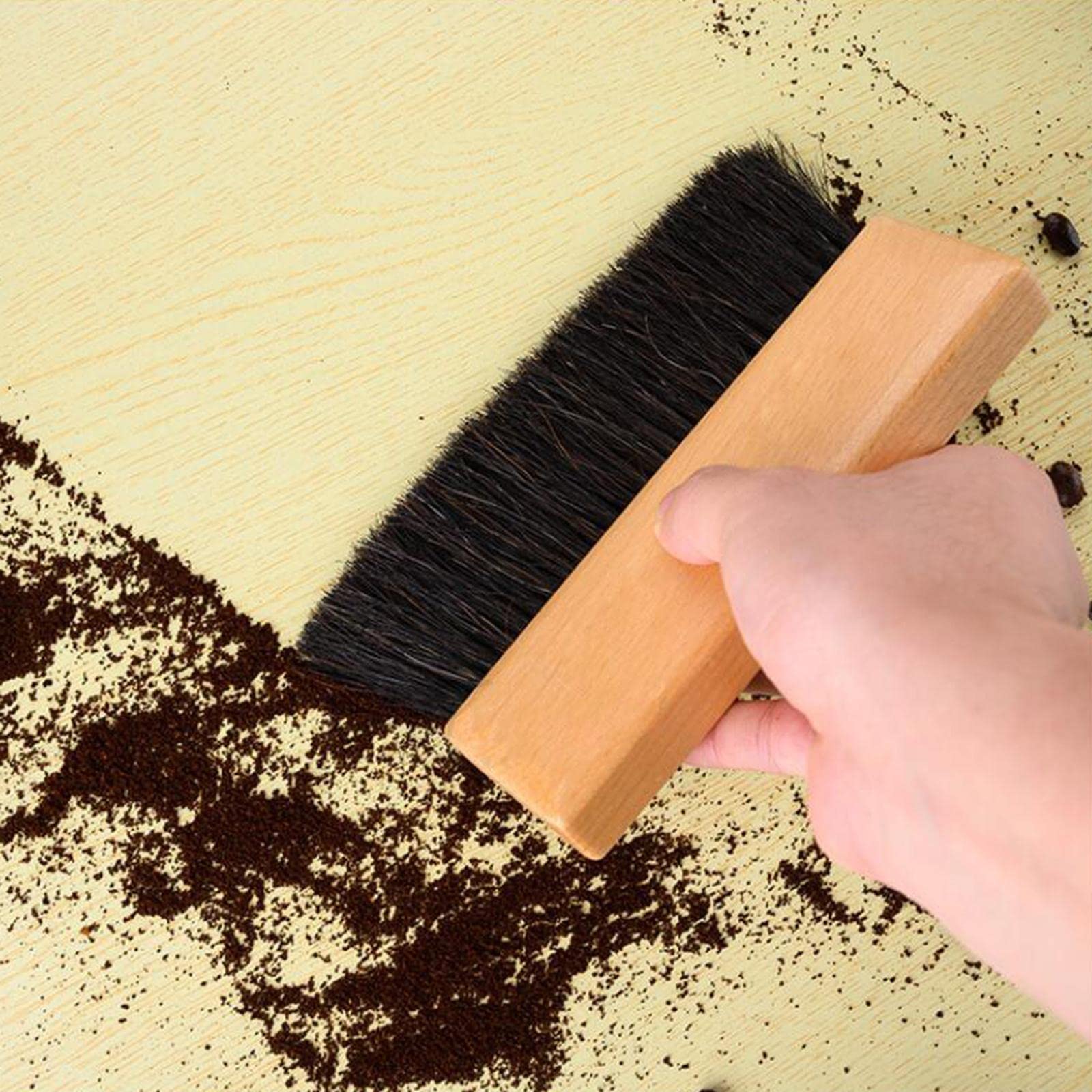 Kaffeemühlen-Reinigungsbürste, Holzgriff, rechteckig, mit Loch, 5 Stück