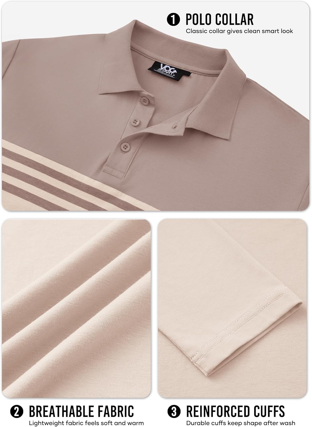 Men Casual Striped Polo Classic Long Sleeve Regular Fit Shirts (S-2XL) - Image 6