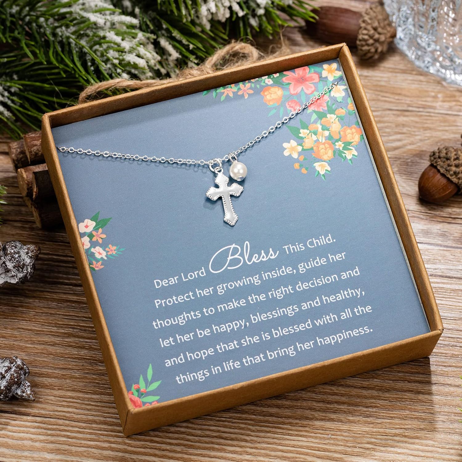 Sterling Silver Dainty Cross Necklace for Girls, Baptism Gifts for Girl, First Communion, Confirmation Gifts for Teenage Girl, Easter Jewelry Christian Birthday Gifts - Image 2