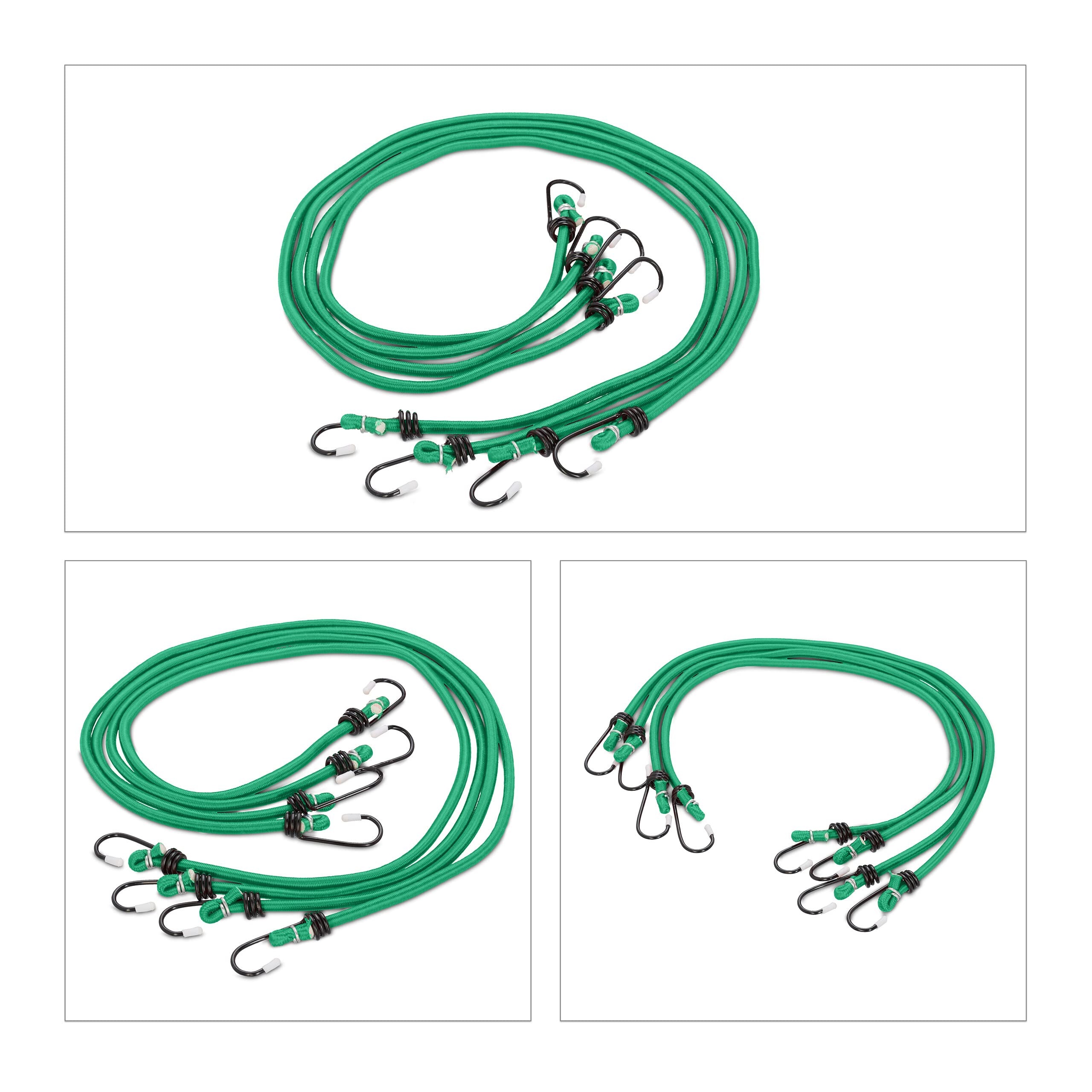 24x Elastici con Ganci, Corde per Carico Auto & Bici, Universali, Cavi