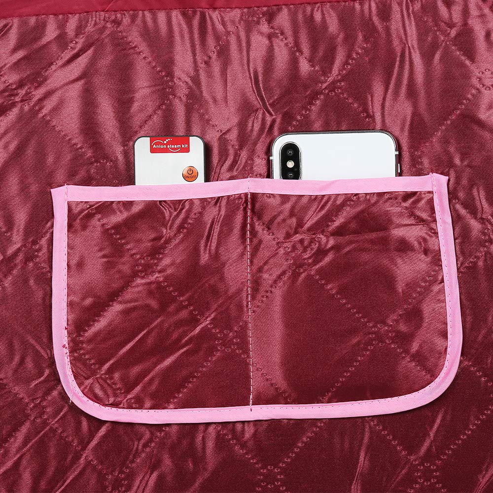 Sauna Portable, Spa Personnel à la Maison Sauna Pliable Cabine 80 * 80 * 100cm(Vin Rouge)