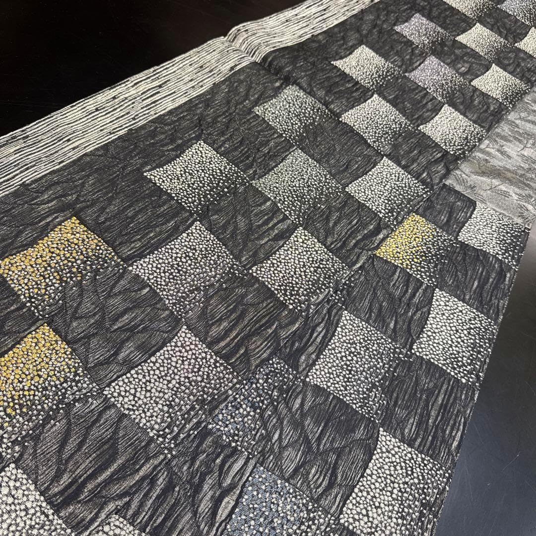 5-141 袋帯 美品！正絹 着物 市松模様 5-141 袋帯 美品！正絹 着物 市松模様