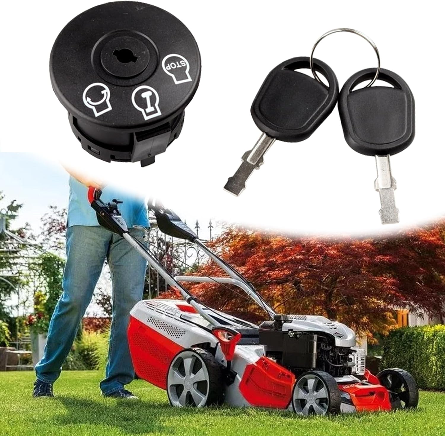 Covnikyer Lawn Mower Ignition Switch with Key 5 Terminal