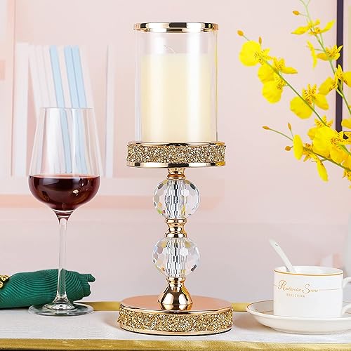 Miniatura 9 de Portavelas para velas de pilar portavelas de pilar portavelas de cristal para mesa de centro de comedor bodas eventos fiestas decoración del hogar