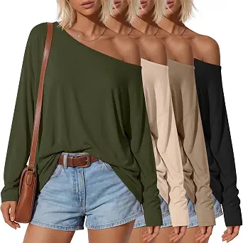 4 Pack Women's Off The Shoulder Oversized Tops