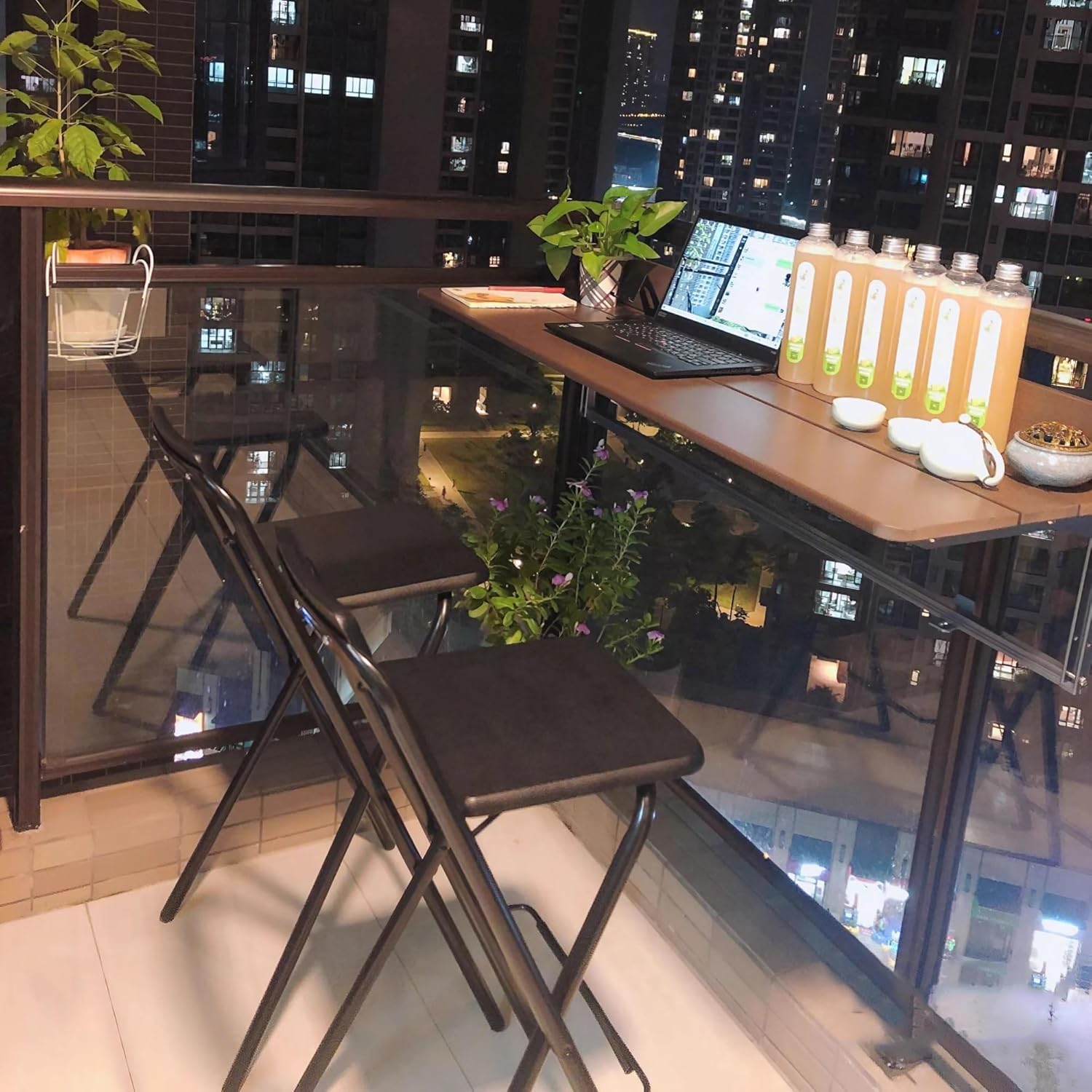 Adult Folding Breakfast Stool with Backrest, Portable Tall Steel Frame Legs, Foldable Kitchen High Chair 330lb Capacity (Size : 65cm/26in) (One Color 65cm/26in)