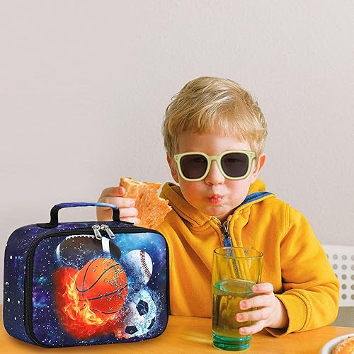 Miniatura 6 de LEDAOU Lonchera con aislamiento térmico para niñas, bolsa de almuerzo reutilizable para escuela, picnic, senderismo, trabajo (cielo estrellado)