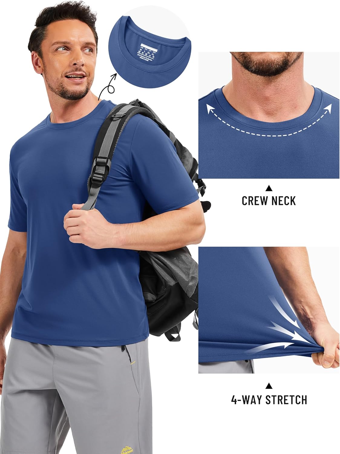 TACVASEN Mens Workout Athletic Shirts Dry Fit T-Shirts Rash Guard UPF 50+ Moisture Wicking Swim Shirts Running Gym Tee - Image 5