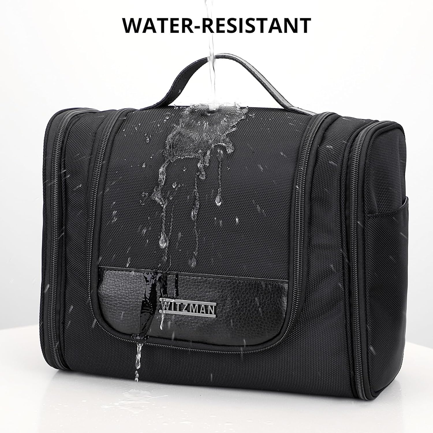 WITZMAN Toiletry Bag for Men Women Large Hanging Multi-organization Bathroom Bag Water-resistant Dopp Kit Shaving Bag Men(B690 Black) - Image 7