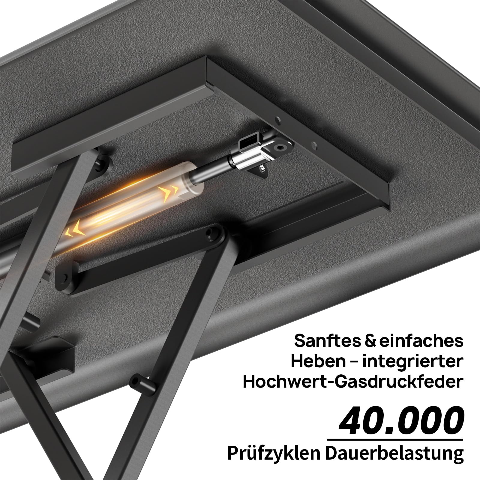 Höhenverstellbarer Schreibtisch-Konverter, Ultraflacher Sitz-Steh-Arbeitsplatz, Leicht Verstellbarer Laptop-Riser, Verschleißfeste Metalltischplatte– Schwarz