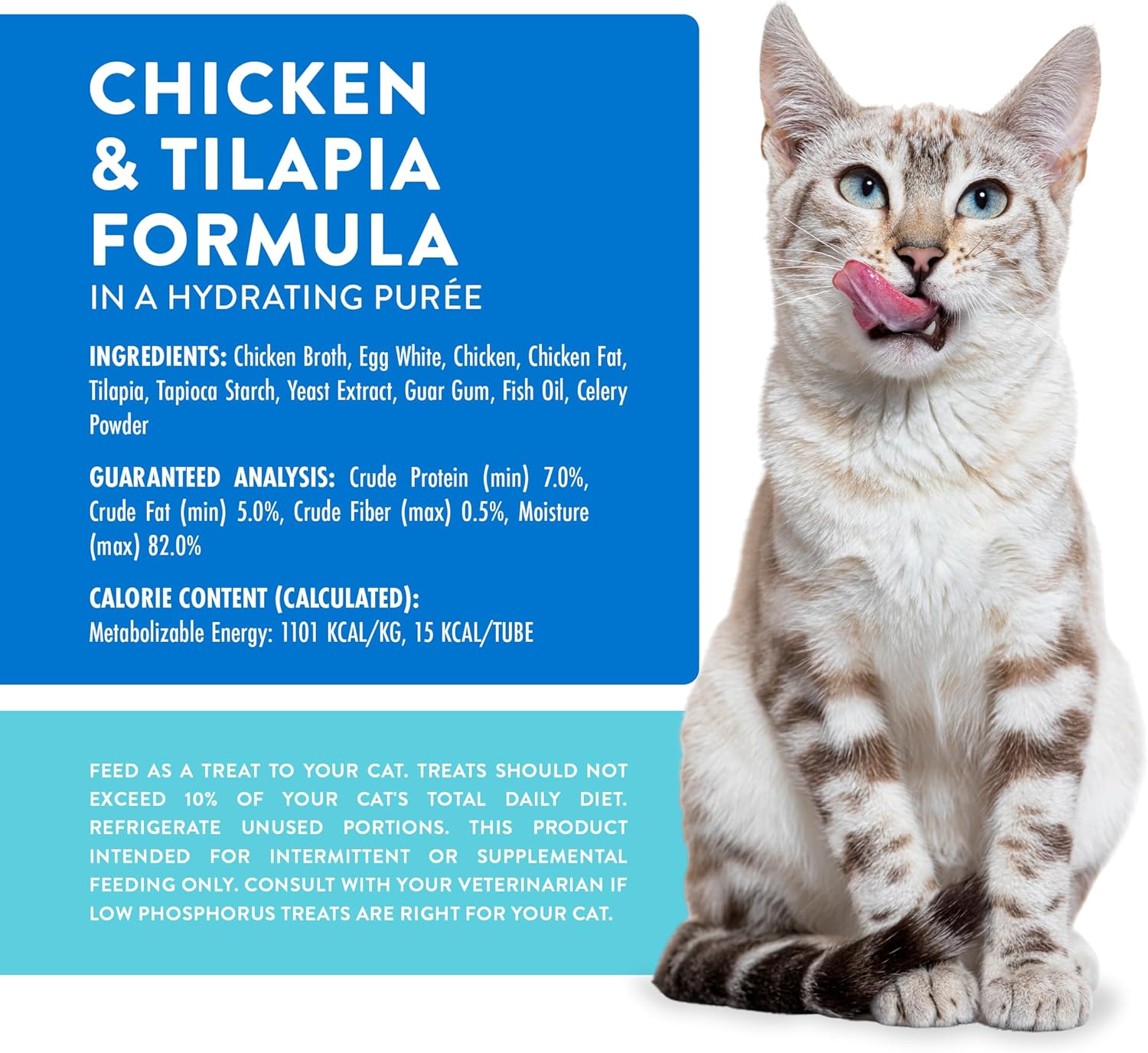 Weruva Wx Phos Focused, Chicken and Tilapia Formula Lickable Cat Treats, 0.5oz Tube, Pack of 50