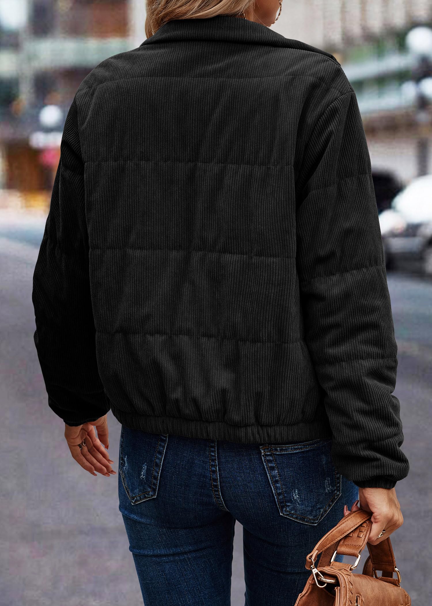 ASOMI Jacke Damen Kuschelige Fleecejacke Übergangsjacke Gefüttert Langarm Reißverschluss Herbst-Wintermantel mit Taschen